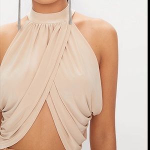 Champagne Wrap Neck Top